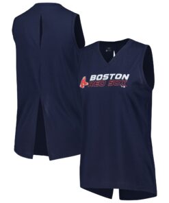 Women's Boston Red Sox  Levelwear Navy Paisley Chase V-Neck Tank Top