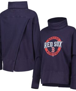 Women's Boston Red Sox Levelwear Navy Sunset Farm Team Pullover Sweatshirt