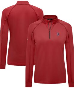 Women's Boston Red Sox  Levelwear Red Kinetic Insignia Quarter-Zip Pullover