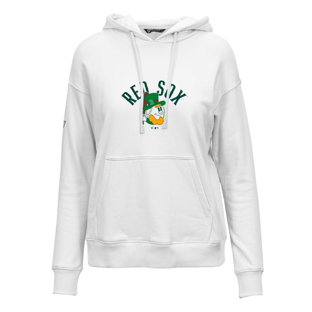 Women's Boston Red Sox  Levelwear White St. Patrick's Day Adorn Pullover Hoodie