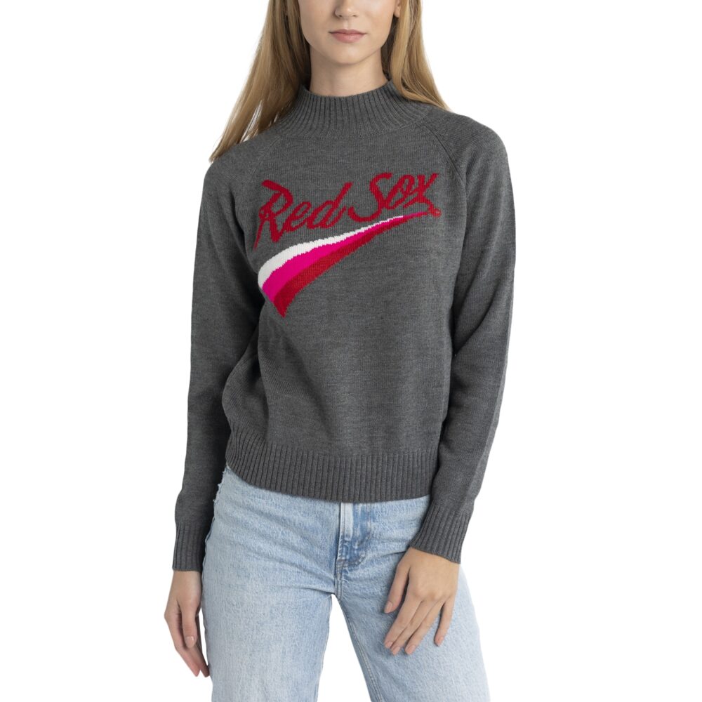 Women's Boston Red Sox  Lusso Gray Serena Raglan Pullover Sweater
