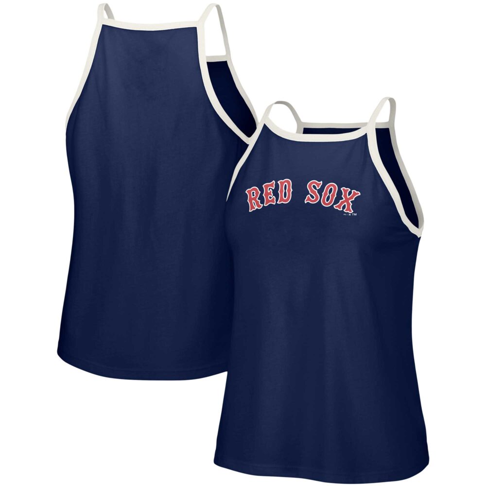 Women's Boston Red Sox  Lusso Navy Nadine Halter Tank Top