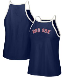 Women's Boston Red Sox  Lusso Navy Nadine Halter Tank Top