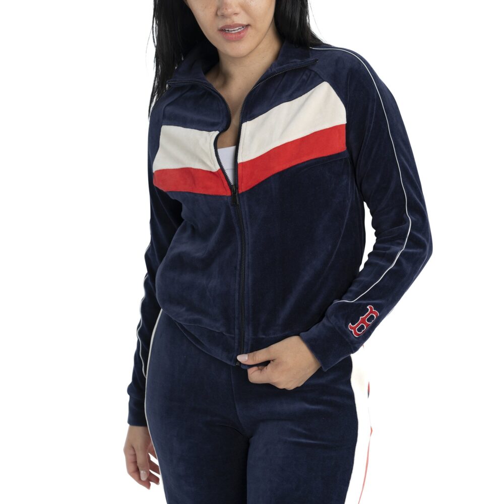 Women's Boston Red Sox Lusso Navy Nixie Raglan Full-Zip Jacket
