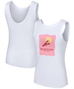 Women's Boston Red Sox  Lusso Style White Lindy Tank Top