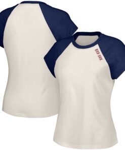 Women's Boston Red Sox  Lusso White Nikki Raglan T-Shirt