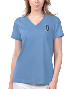 Women's Boston Red Sox Margaritaville Light Blue Game Time V-Neck T-Shirt