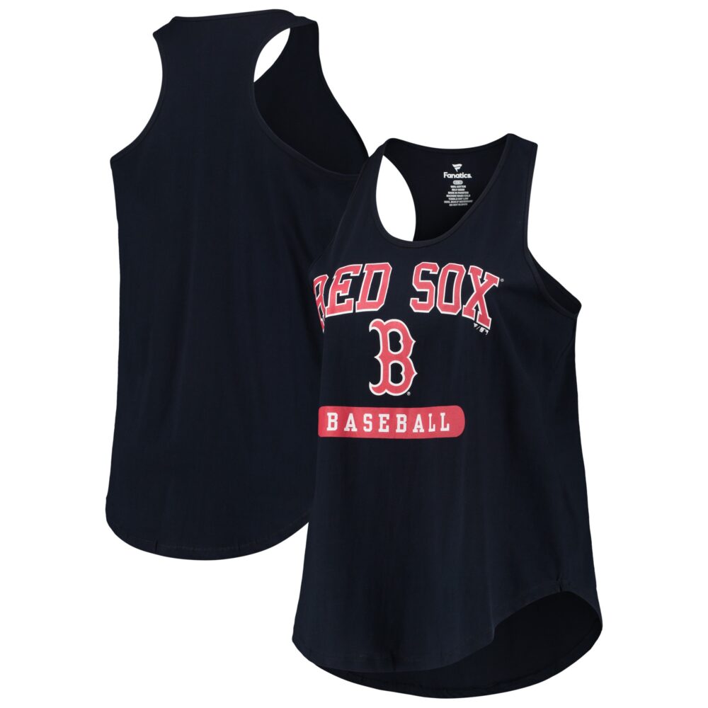 Women's Boston Red Sox Navy Plus Size Racerback Tank Top