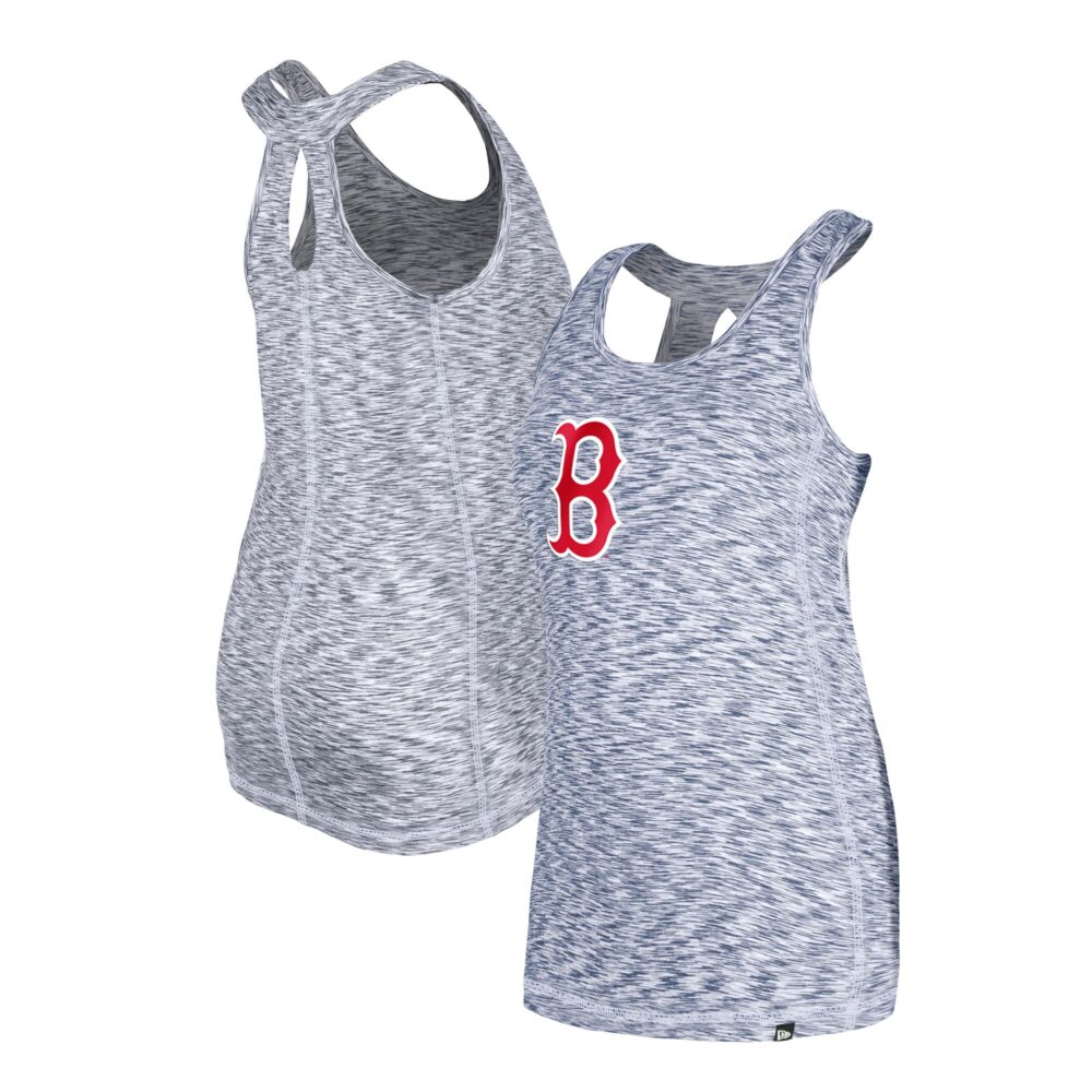 Women's Boston Red Sox New Era Navy Space Dye Keyhole Back Tank Top