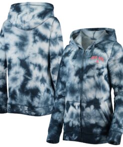 Women's Boston Red Sox New Era Navy Tie-Dye Full-Zip Hoodie