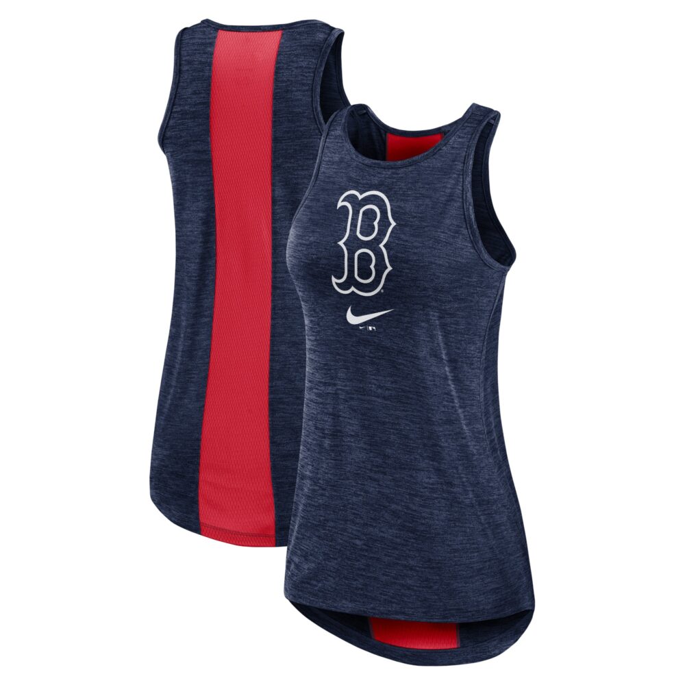 Women's Boston Red Sox Nike Dri-FIT Performance Navy Right Mix High Neck Tank Top