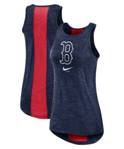 Women's Boston Red Sox Nike Dri-FIT Performance Navy Right Mix High Neck Tank Top