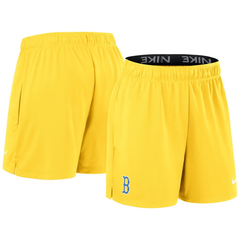Women's Boston Red Sox Nike Gold Authentic Collection City Connect Practice Performance Shorts