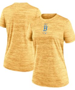 Women's Boston Red Sox Nike Gold City Connect Practice Velocity T-Shirt