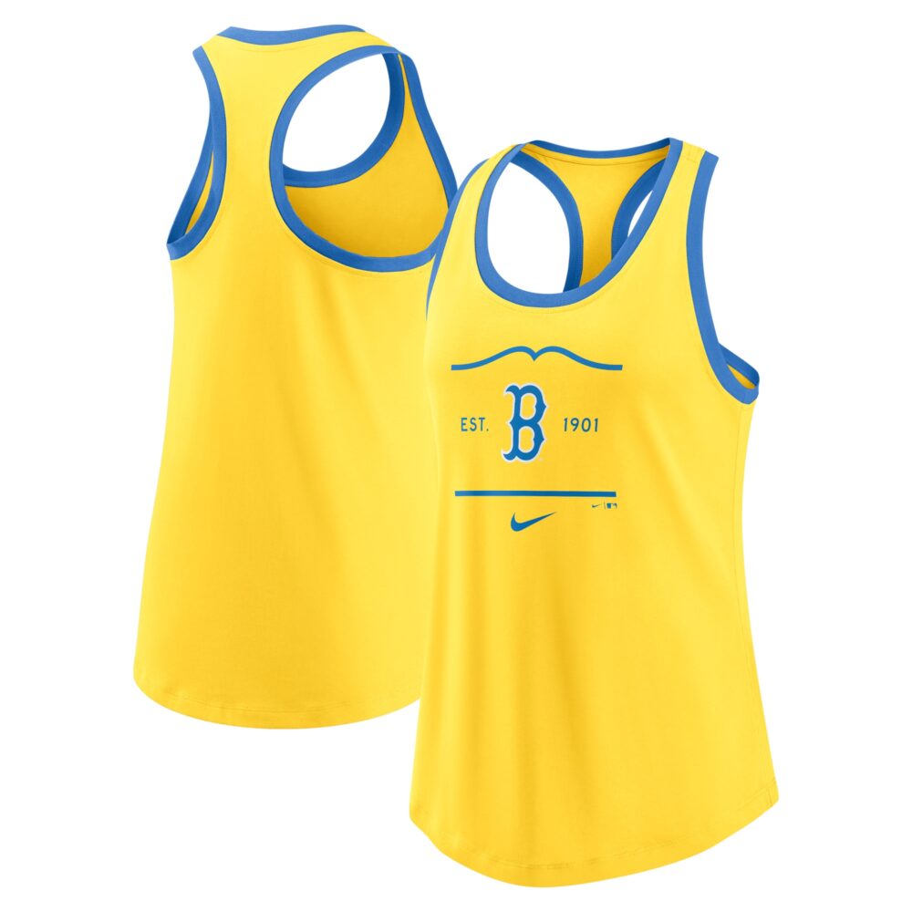 Women's Boston Red Sox  Nike Gold City Connect Tri-Blend Tank Top