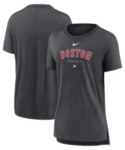 Women's Boston Red Sox Nike Heather Charcoal Authentic Collection Early Work Tri-Blend T-Shirt