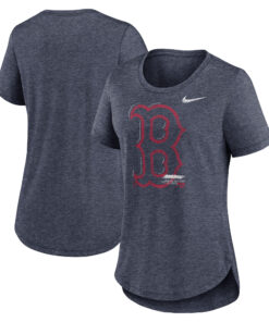 Women's Boston Red Sox Nike Heather Navy Touch Tri-Blend T-Shirt