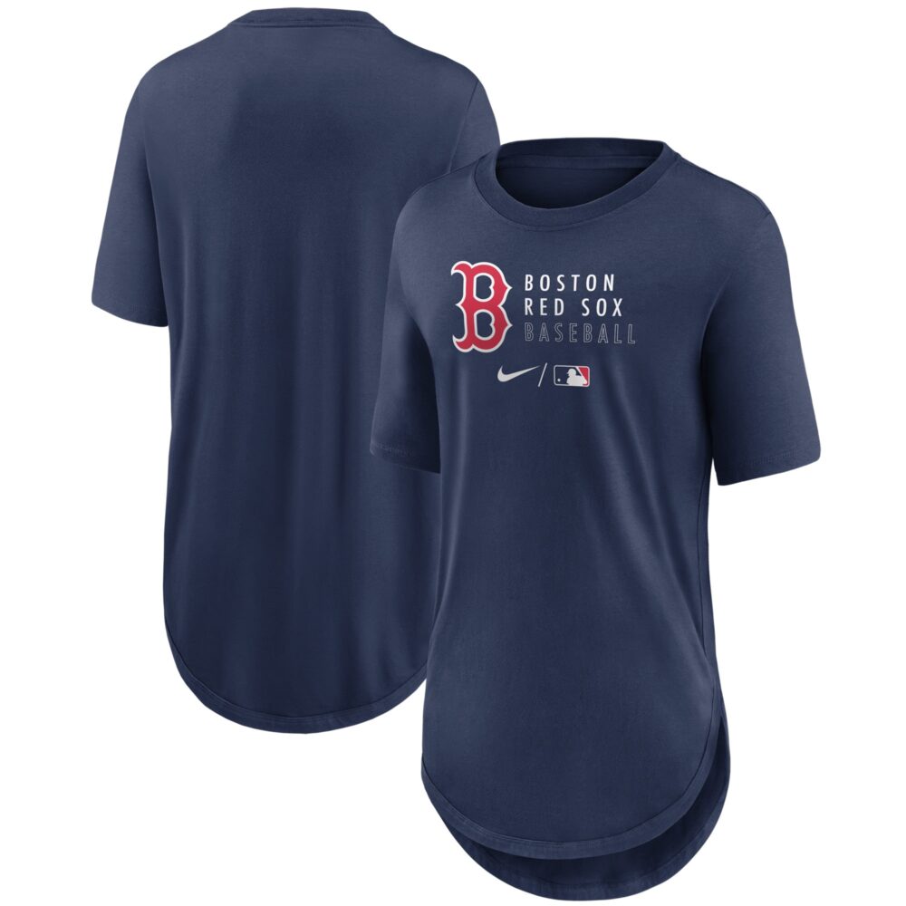 Women's Boston Red Sox Nike Navy Authentic Collection Baseball Fashion Tri-Blend T-Shirt
