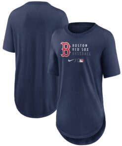 Women's Boston Red Sox Nike Navy Authentic Collection Baseball Fashion Tri-Blend T-Shirt