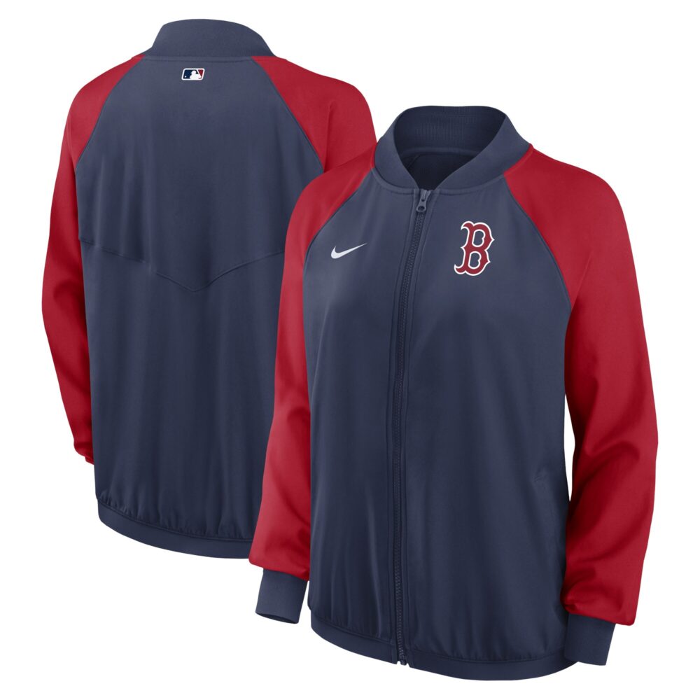 Women's Boston Red Sox Nike Navy Authentic Collection Team Raglan Performance Full-Zip Jacket