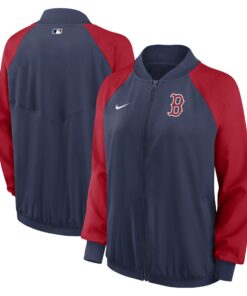 Women's Boston Red Sox Nike Navy Authentic Collection Team Raglan Performance Full-Zip Jacket