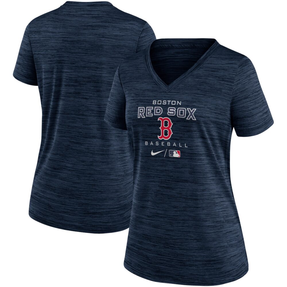 Women's Boston Red Sox Nike Navy Authentic Collection Velocity Performance V-Neck T-Shirt