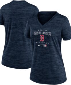 Women's Boston Red Sox Nike Navy Authentic Collection Velocity Performance V-Neck T-Shirt