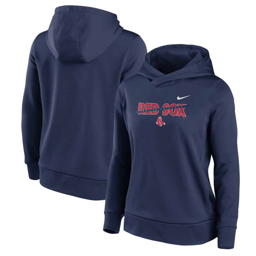 Women's Boston Red Sox Nike Navy Club Angle Performance Pullover Hoodie