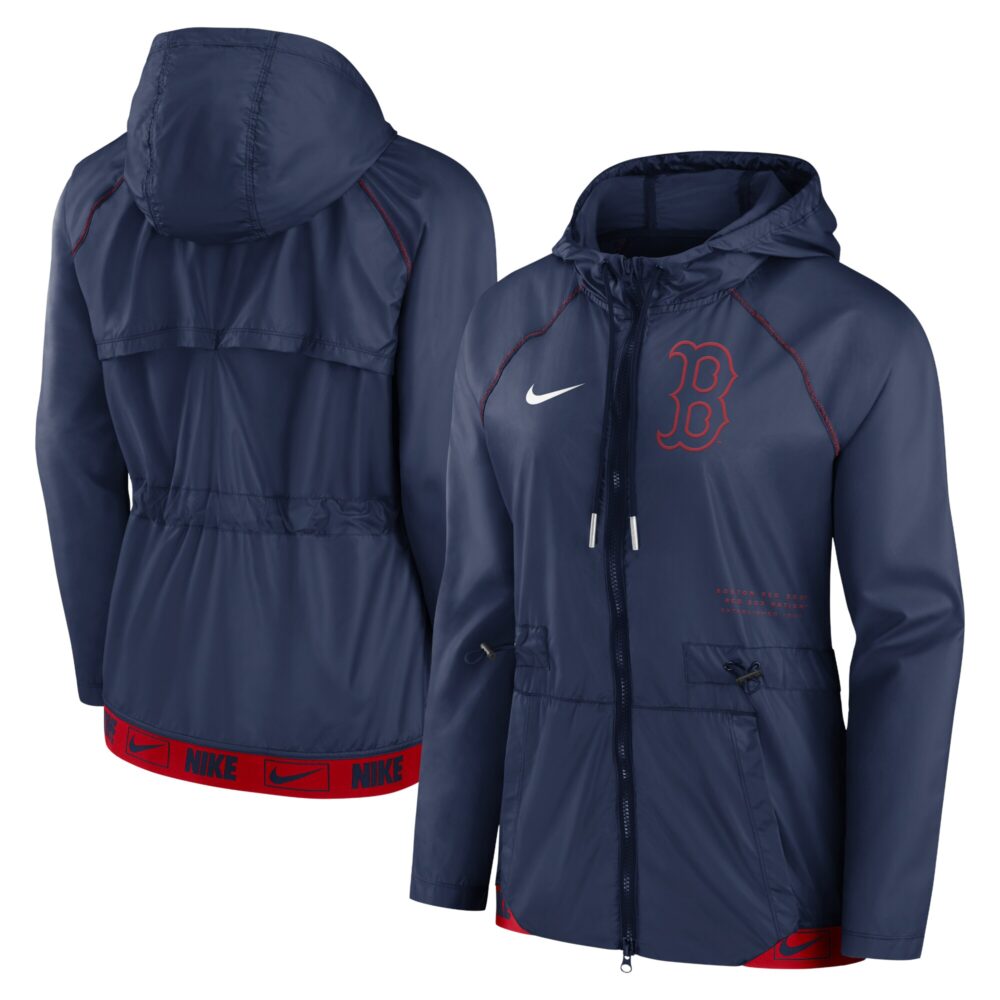 Women's Boston Red Sox Nike Navy/Red Statement Raglan Full-Zip Hoodie Jacket