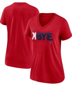 Women's Boston Red Sox Nike Red K-Bye Tri-Blend V-Neck T-Shirt