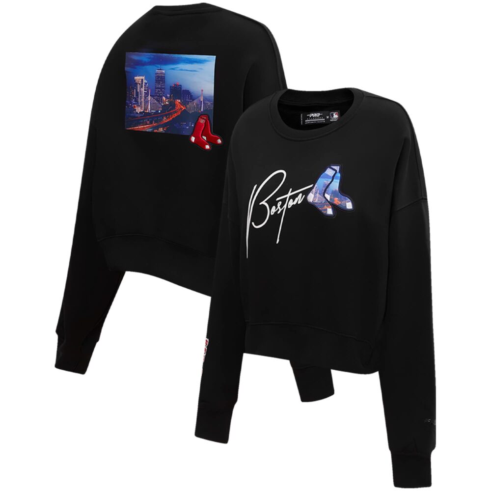 Women's Boston Red Sox Pro Standard Black City Scape Pullover Sweatshirt
