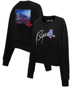 Women's Boston Red Sox Pro Standard Black City Scape Pullover Sweatshirt