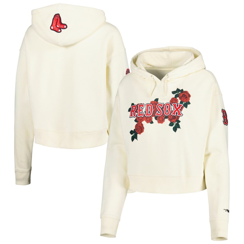 Women's Boston Red Sox Pro Standard Cream Roses Pullover Hoodie