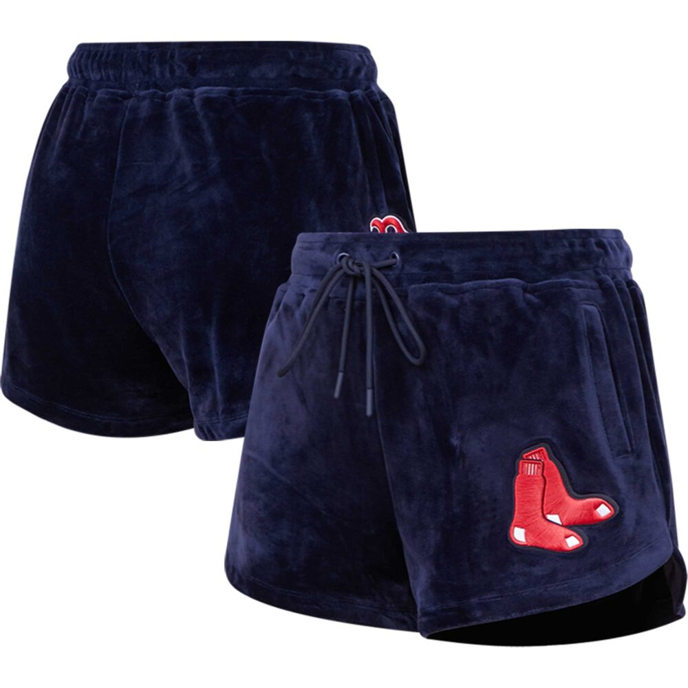 Women's Boston Red Sox Pro Standard Navy Classic Velour Lounge Shorts