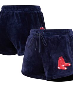 Women's Boston Red Sox Pro Standard Navy Classic Velour Lounge Shorts