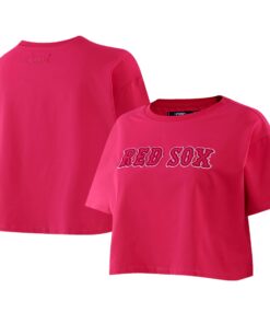 Women's Boston Red Sox Pro Standard Pink Triple Pink Boxy Cropped T-Shirt