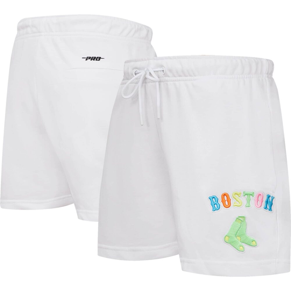 Women's Boston Red Sox  Pro Standard White Washed Neon Shorts
