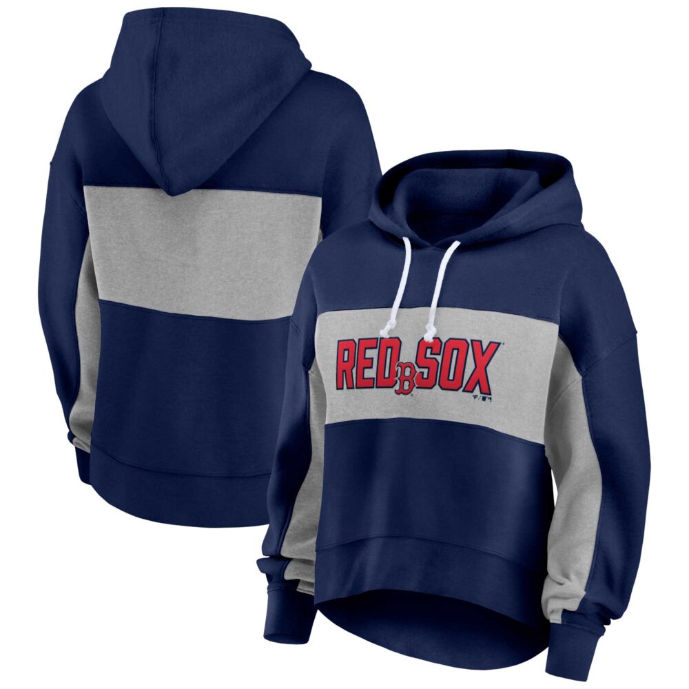 Women's Boston Red Sox Profile Navy Plus Size Pullover Hoodie