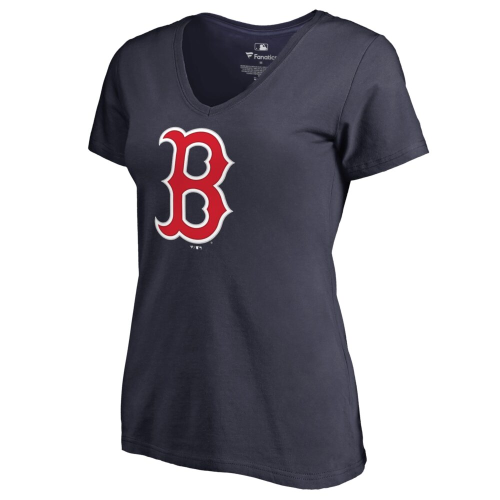 Women's Boston Red Sox Rafael Devers  Branded Navy Backer V-Neck T-Shirt