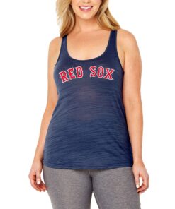 Women's Boston Red Sox Soft as a Grape Navy Plus Size Swing for the Fences Racerback Tank Top