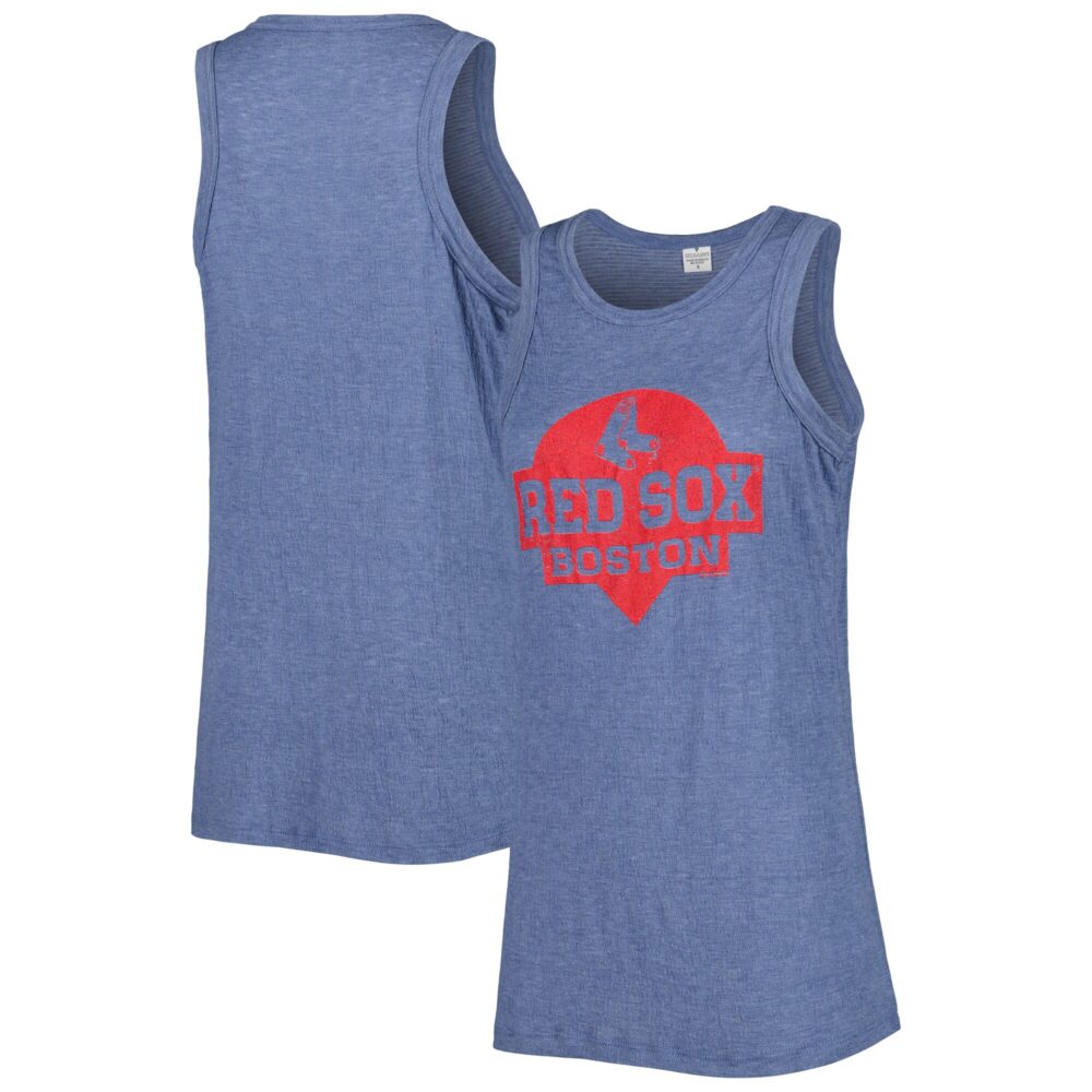 Women's Boston Red Sox Soft as a Grape Navy Tri-Blend Tank Top