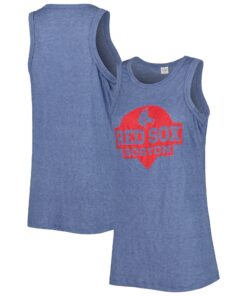 Women's Boston Red Sox Soft as a Grape Navy Tri-Blend Tank Top
