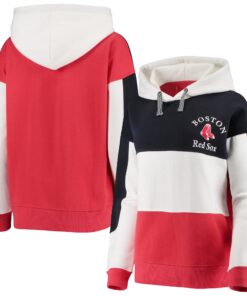Women's Boston Red Sox Soft as a Grape Navy/Red Rugby Pullover Hoodie