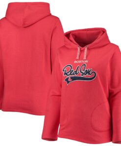 Women's Boston Red Sox Soft as a Grape Red Plus Size Side Split Pullover Hoodie