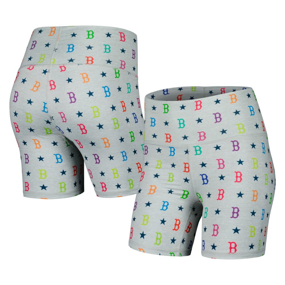 Women's Boston Red Sox Terez Gray TLC Rainbow Shorts