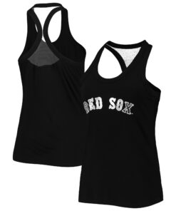 Women's Boston Red Sox The Wild Collective Black Tonal Athleisure Racerback Tank Top