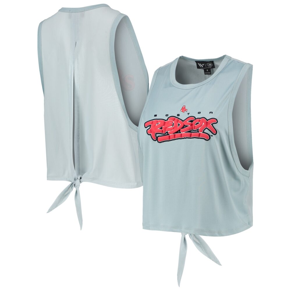 Women's Boston Red Sox The Wild Collective Light Blue Open Back Twist-Tie Tank Top