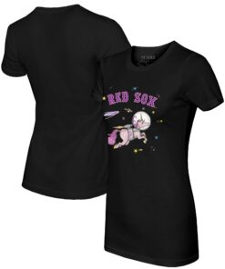 Women's Boston Red Sox Tiny Turnip Black Space Unicorn T-Shirt