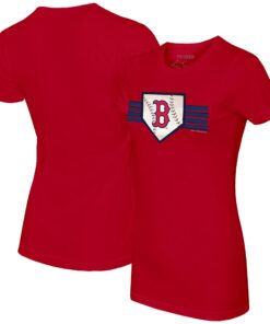 Women's Boston Red Sox Tiny Turnip Red Base Stripe T-Shirt