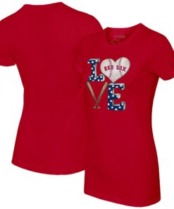 Women's Boston Red Sox Tiny Turnip Red Baseball Love T-Shirt